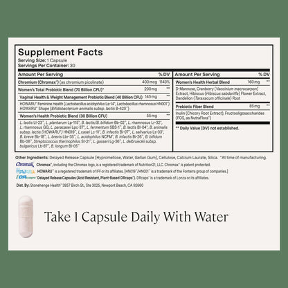 Stonehenge Health Biotics for Women Probiotic 70 Billion CFU, 24 Strains + Prebiotic Fiber, Weight Management, Focus & Mood, Digestive, Vaginal & Immune Support - Maple Wellness Supplements