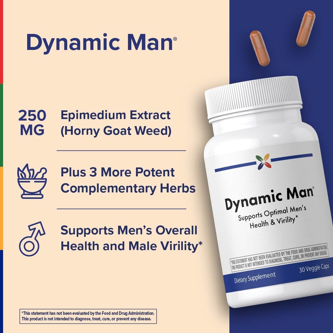 Stop Aging Now - Dynamic Man - Complex Supplement - 30 Vegetarian Capsules - Maple Wellness Supplements