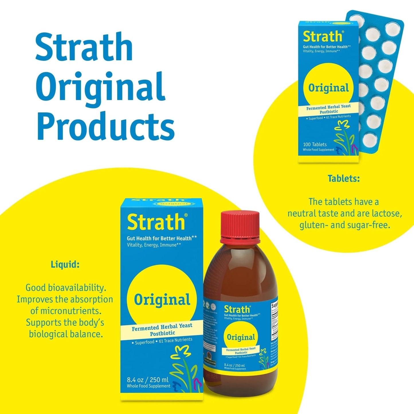 Strath Fermented Herbal Yeast Postbiotic - (8.4 Fl oz) Daily Nutritional Food Supplement Liquid | Supports Metabolism | Vegetarian | Lactose-Free | No Artificial Additives - Maple Wellness Supplements