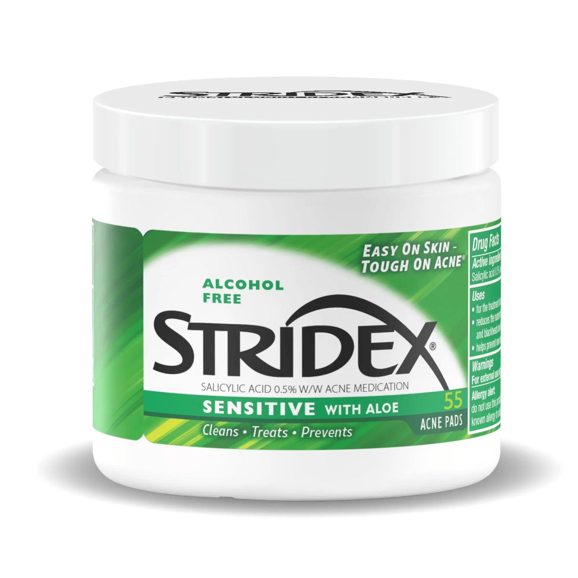 Stridex Acne Pads Sensitive With Aloe 55 Count Alcohol-Free - Maple Wellness Supplements
