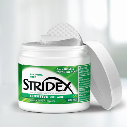 Stridex Acne Pads Sensitive With Aloe 55 Count Alcohol-Free - Maple Wellness Supplements