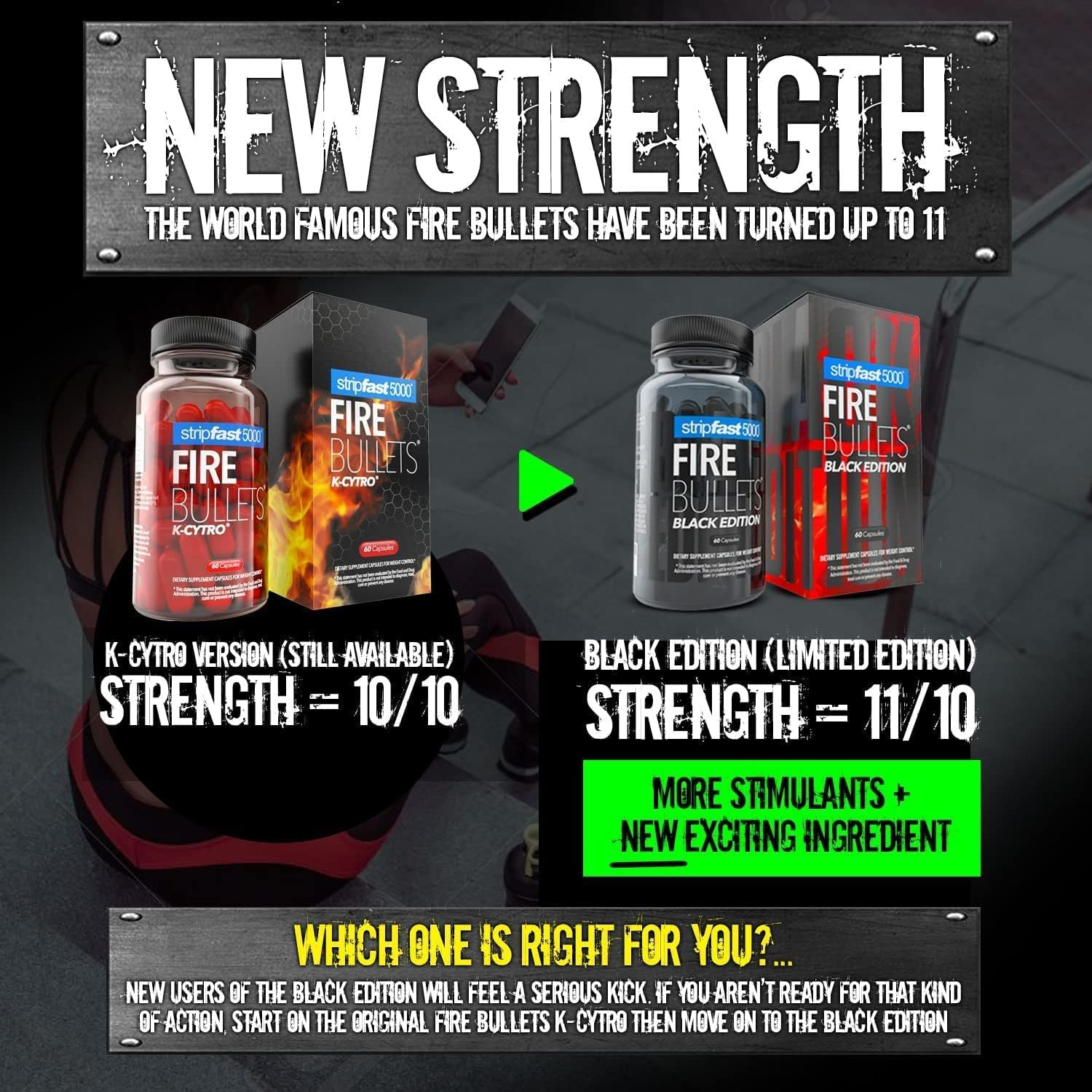 stripfast5000 Fire Bullets Max Strength Black Edition for Women and Men - Maple Wellness Supplements