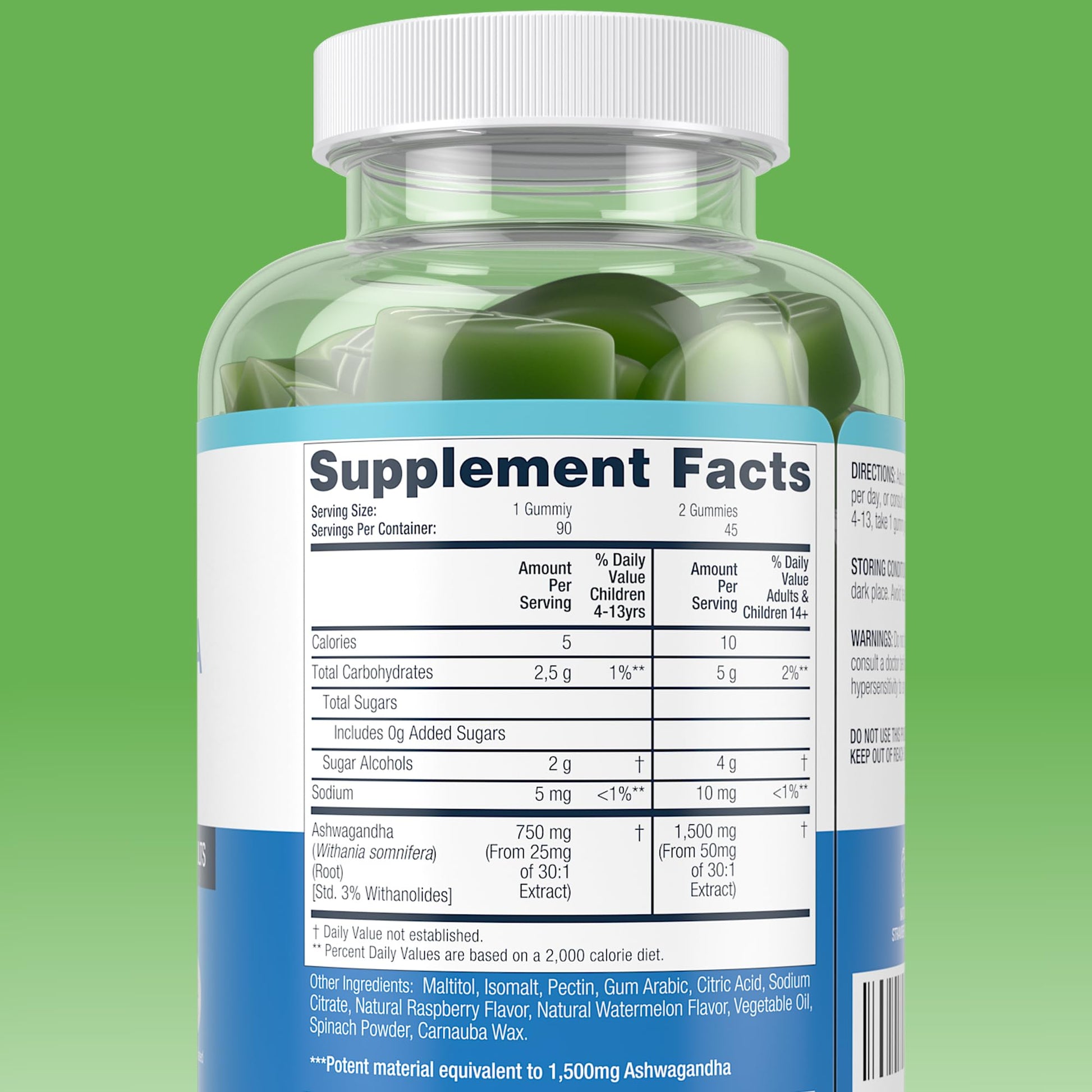 Sugar-Free Ashwagandha Gummies for Stress, Sleep & Mood Support - High-Potency 30:1 Ashwagandha Supplement Extract - Vegan Adaptogen Supplement for Women & Men, Natural Flavor, Plant-Based, 90 Gummies - Maple Wellness Supplements