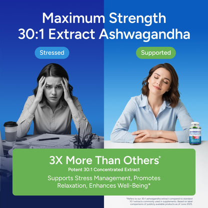 Sugar-Free Ashwagandha Gummies for Stress, Sleep & Mood Support - High-Potency 30:1 Ashwagandha Supplement Extract - Vegan Adaptogen Supplement for Women & Men, Natural Flavor, Plant-Based, 90 Gummies - Maple Wellness Supplements
