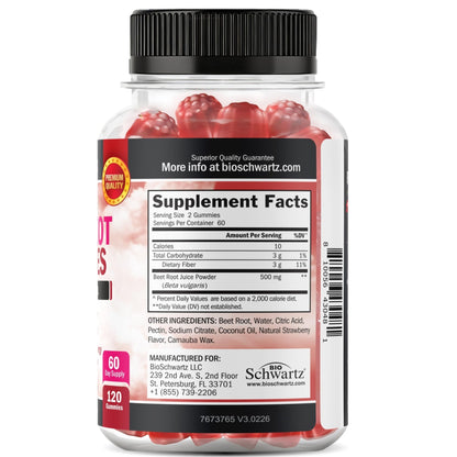 Sugar Free Beet Root Gummies - Nitric Oxide Gummies Infused with Coconut Oil for Highest Absorption - Supports Energy & Whole Body Health - Maple Wellness Supplements