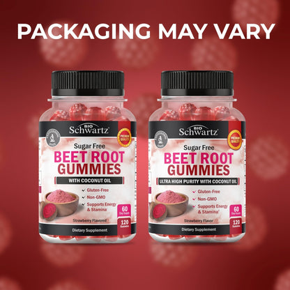 Sugar Free Beet Root Gummies - Nitric Oxide Gummies Infused with Coconut Oil for Highest Absorption - Supports Energy & Whole Body Health - Maple Wellness Supplements