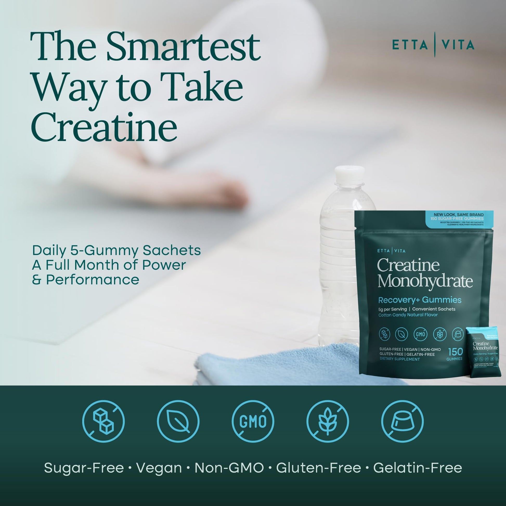 Sugar-Free Creatine Monohydrate Gummies (5g Per Packet) - Potent Creatine Gummies for Men & Women, Supplement for Muscle Support, Cognitive Function - Non-GMO, Gluten-Free, Mucuna Pruriens - Maple Wellness Supplements