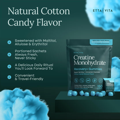 Sugar-Free Creatine Monohydrate Gummies (5g Per Packet) - Potent Creatine Gummies for Men & Women, Supplement for Muscle Support, Cognitive Function - Non-GMO, Gluten-Free, Mucuna Pruriens - Maple Wellness Supplements