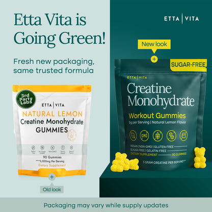 Sugar-Free Creatine Monohydrate Gummies 5gram per Serving, Potent Creatine Gummies for Women & Men, Supplement for Muscle Support, Cellular Energy & Cognitive Function [Lemon Drops Candy Flavor] - Maple Wellness Supplements
