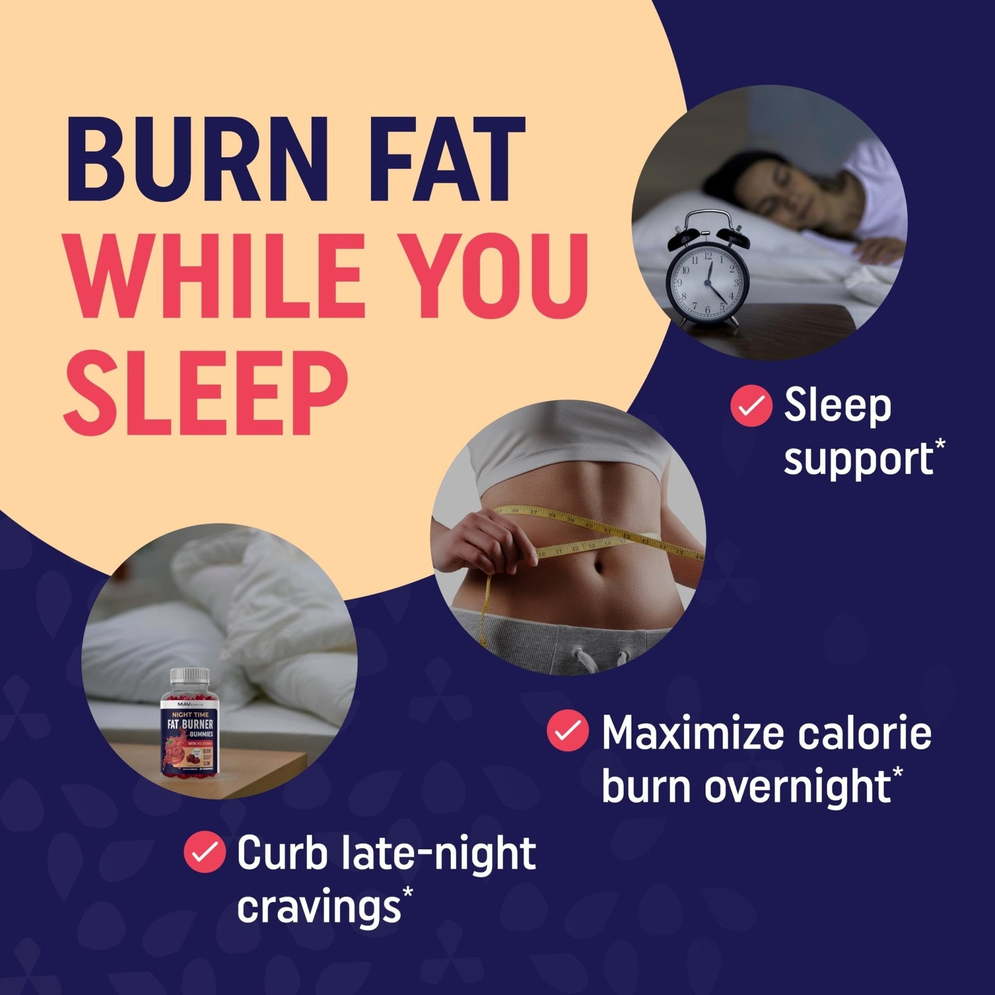 Sugar-Free Night Time Fat Burner Gummies for Sleep & Weight Loss Support | Hunger - Maple Wellness Supplements
