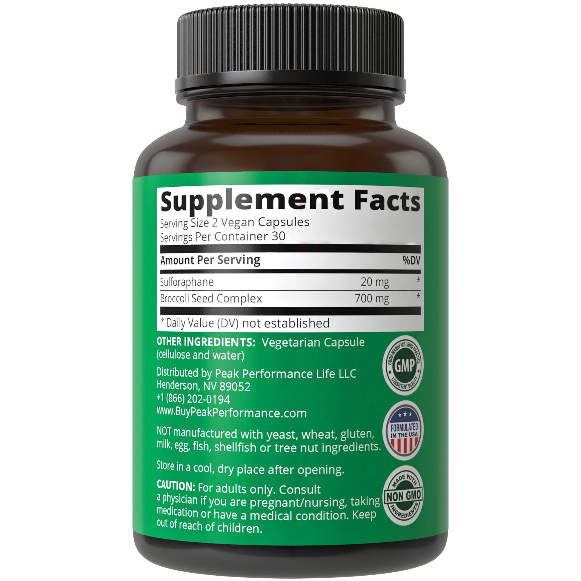 Sulforaphane Supplement 20mg + Broccoli Seed Extract Vegan Capsules. Activated - Maple Wellness Supplements