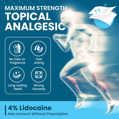 Sumifun 4% Lidocaine Patches, Long Lasting Plaster Patch for Knee, Shoulder, Muscle, Joints with Natural Ingredients, Extended Patch with Lidocaine (Large, Count, 18) - Maple Wellness Supplements