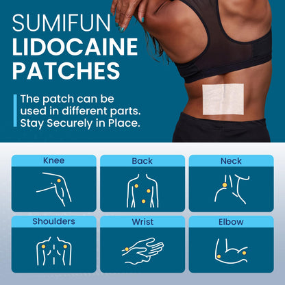 Sumifun 4% Lidocaine Patches, Long Lasting Plaster Patch for Knee, Shoulder, Muscle, Joints with Natural Ingredients, Extended Patch with Lidocaine (Large, Count, 18) - Maple Wellness Supplements