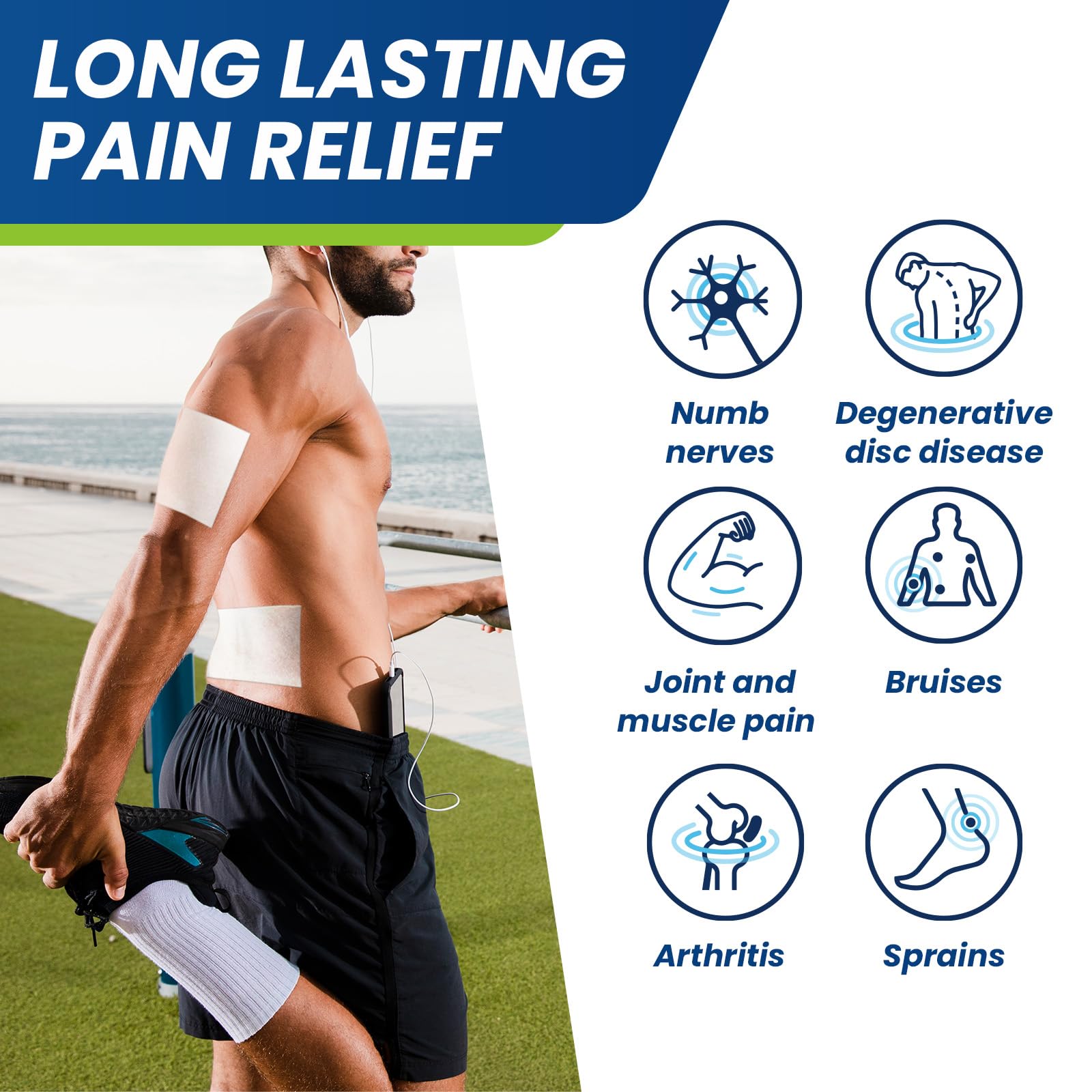 Sumifun Lidocaine Pain Relief Patches - Fast, Targeted Therapy Simple Backache, Soreness, Sprain, Joint Pain with Maximum Strength 4% Lidocaine and 1% Menthol (Large, Count, 31) NDC 83602-172-31 - Maple Wellness Supplements