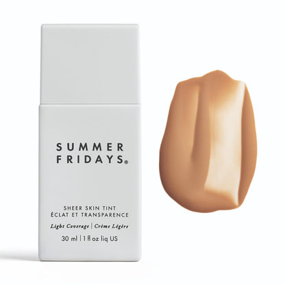 Summer Fridays Sheer Skin Tint - Skin Tint with Hyaluronic Acid - Helps Diminish Uneven Skin Tone - Sheer to Light Coverage - Shade 5 - Medium with Warm Neutral Undertones (1 Fl Oz) - Maple Wellness Supplements
