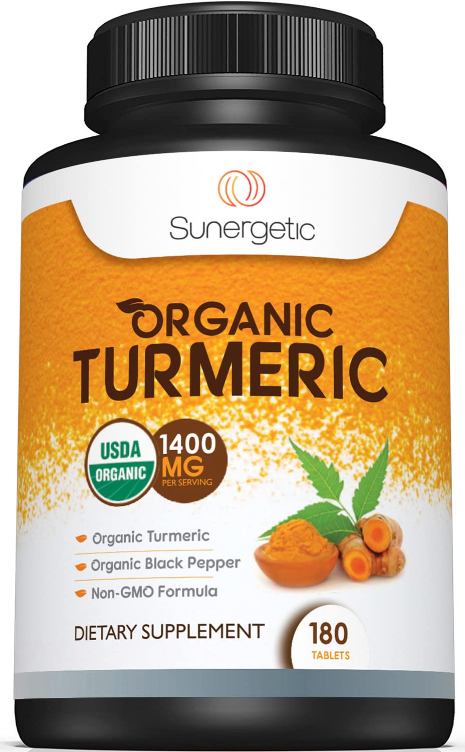 Sunergetic USDA Certified Organic Turmeric Supplement – Includes Organic Turmeric - Maple Wellness Supplements