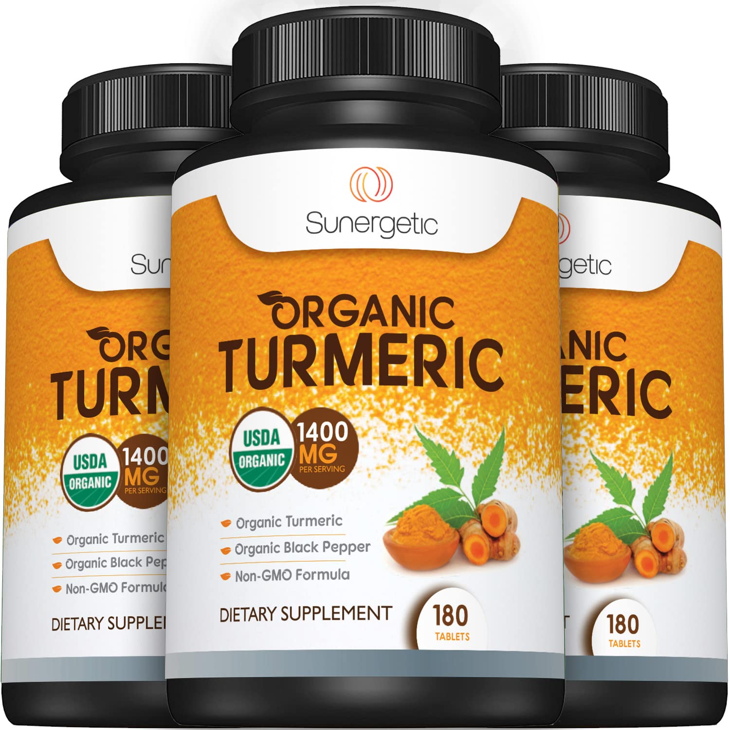 Sunergetic USDA Certified Organic Turmeric Supplement – Includes Organic Turmeric - Maple Wellness Supplements