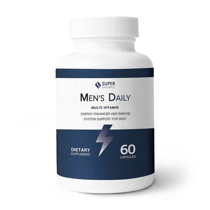Super Naturals Men's Daily Multivitamin Energy Enhancer and Immune System Support for Men (60 Capsules, 30 Day Supply) - Maple Wellness Supplements