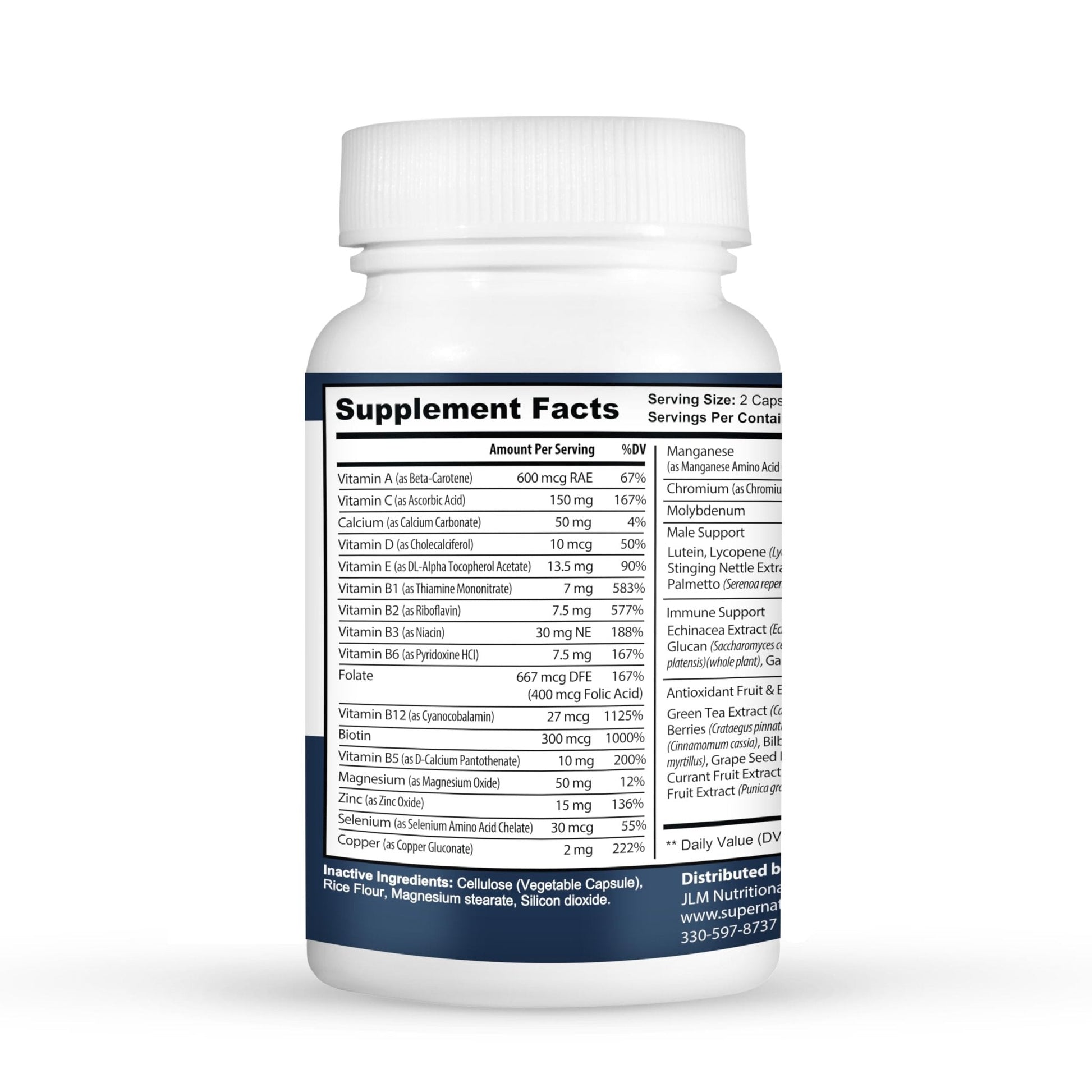 Super Naturals Men's Daily Multivitamin Energy Enhancer and Immune System Support for Men (60 Capsules, 30 Day Supply) - Maple Wellness Supplements