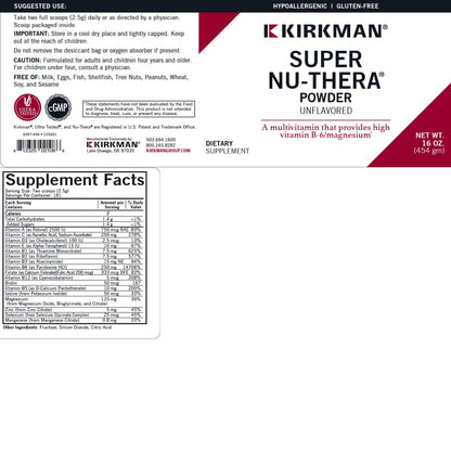 Super Nu-Thera Powder - Hypoallergenic - Unflavored - 16 Ounces - Maple Wellness Supplements