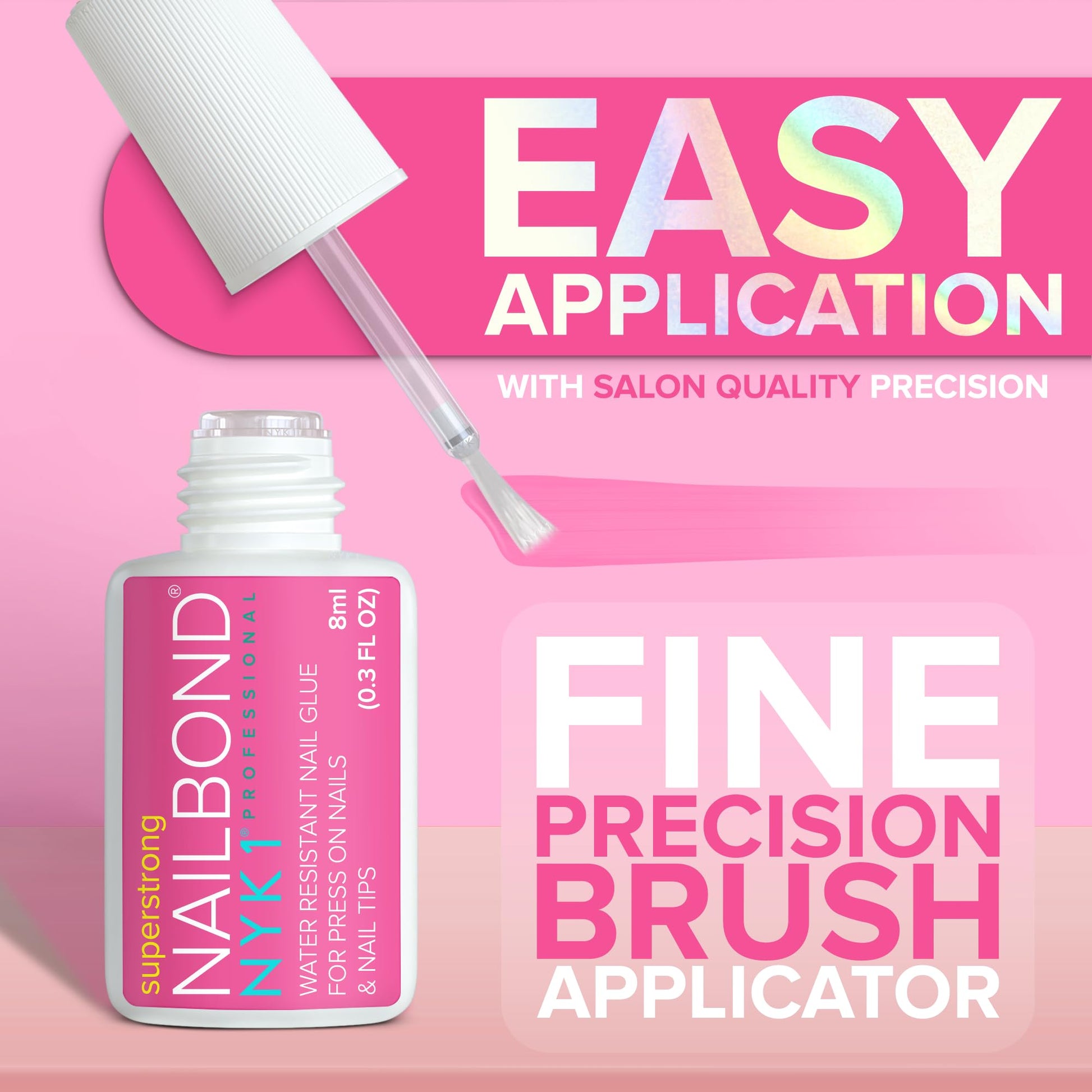 Super Strong Nail Glue for Press On Nails, Nail Tips & Acrylic Nails (8ml) NYK1 NailBond Brush - Maple Wellness Supplements