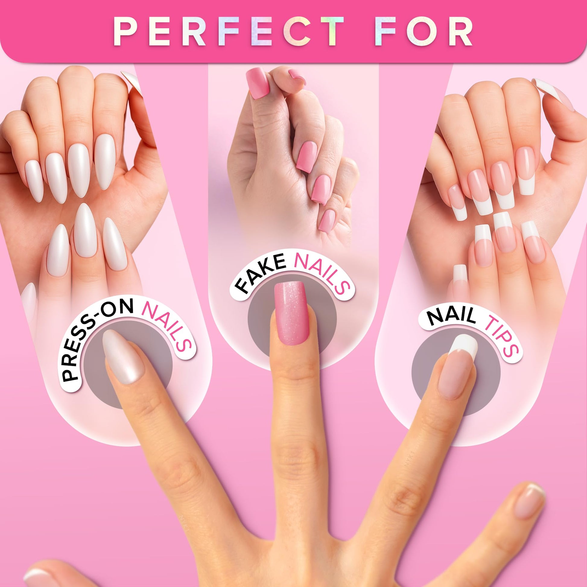 Super Strong Nail Glue for Press On Nails, Nail Tips & Acrylic Nails (8ml) NYK1 NailBond Brush - Maple Wellness Supplements
