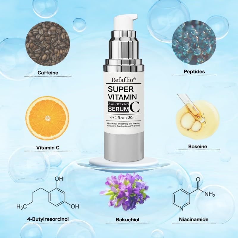 Super Vitamin C Serum for Women over 70, Rapid Anti Aging Cream, Face Lift Cream, Hydrates, Softens, Lifts and Firms, Fights Wrinkles, Advanced Super Serum C 3PCS. (90ml) - Maple Wellness Supplements