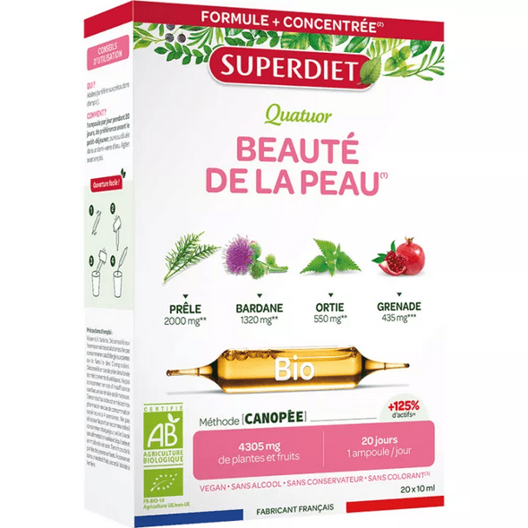 Superdiet Quatuor Bio Skin Beauty 20 phials - Maple Wellness Supplements