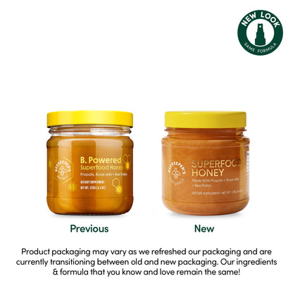 Superfood Honey by Beekeeper's Naturals - Bee Pollen, Royal Jelly, Propolis, Honey - Natural Energy, Immune Support - Maple Wellness Supplements
