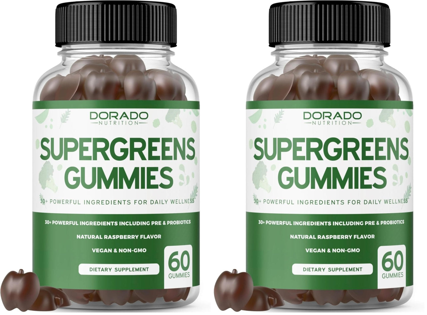 Supergreens Gummies (60 Count) Daily Greens Gummies - Greens Supplements with 8 Ingredient Power Blend - Superfood for Immunity Support for Adults - Third Party Tested, Vegan & USA Made (Pack of 2) - Maple Wellness Supplements