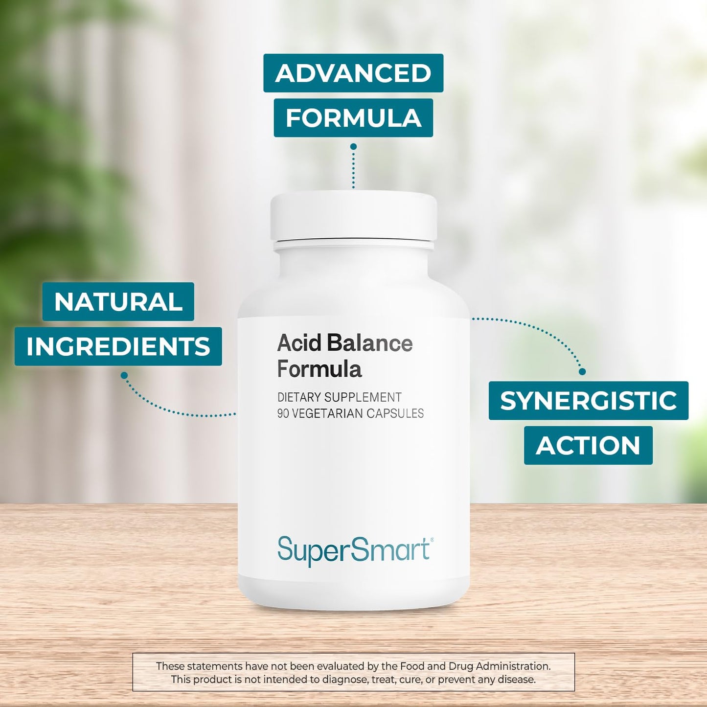 Supersmart Acid Balance Formula (Advanced Complex) - with Zinc L-Carnosine, Slippery Elm Extract, Licorice Root | Non-GMO & Gluten Free - 90 Vegetarian Capsules - Maple Wellness Supplements
