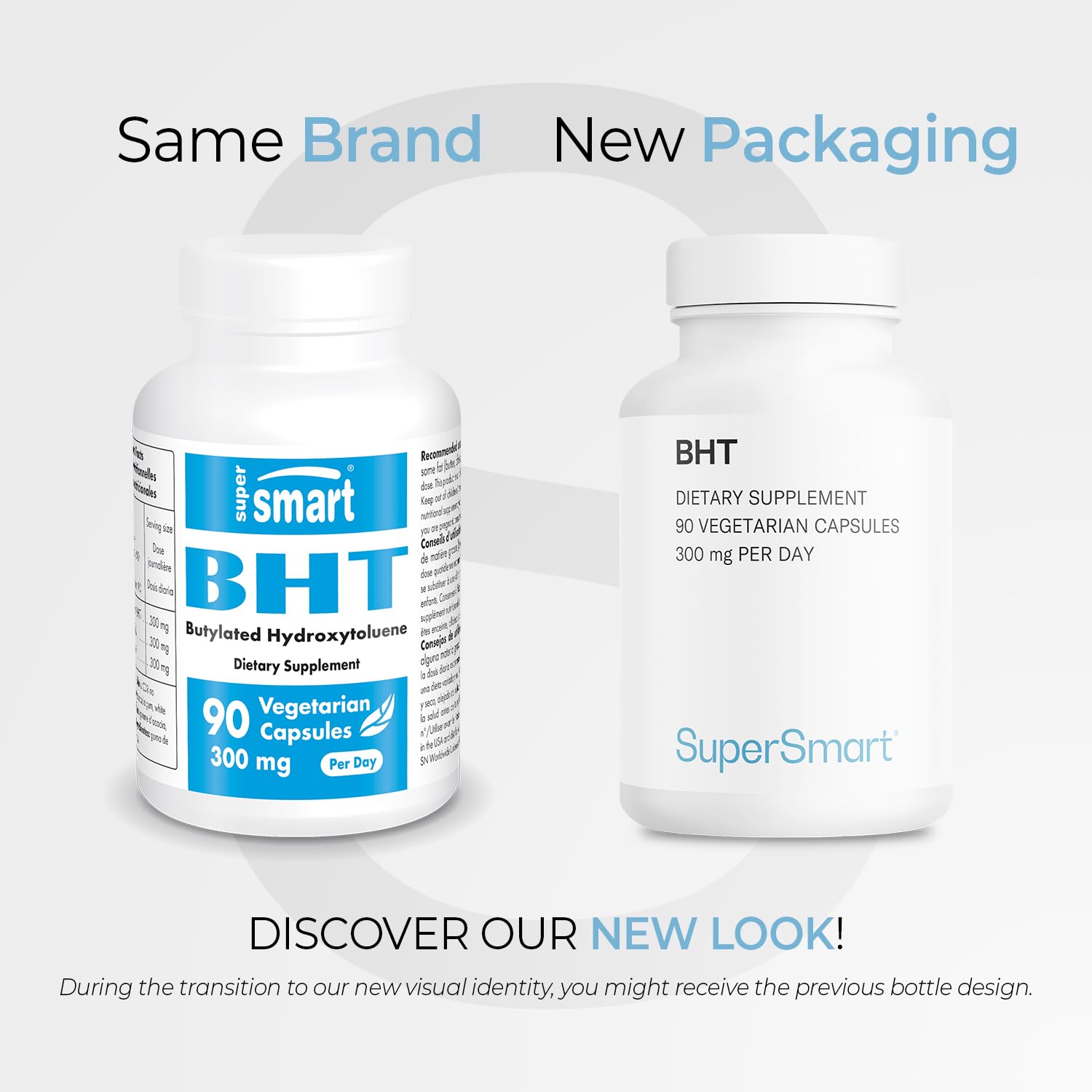 Supersmart - BHT Supplement 300mg per Day - Butylated Hydroxytoluene | Non-GMO & Gluten Free - 90 Vegetarian Capsules - Maple Wellness Supplements