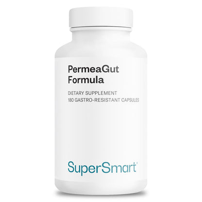 Supersmart PermeaGut Formula (High Potency) - with L-Glutamine, ButiShield Calcium Butyrate, Zinc-L-Carnosine - Gut Barrier Support | Vegan & Gluten Free - 180 Gastro-Resistant Capsules - Maple Wellness Supplements