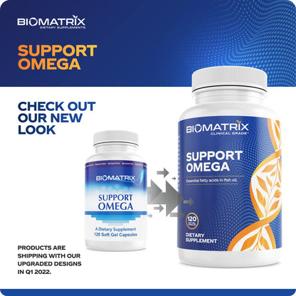 Support Omega EPA DHA Omega 3 Fish Oil Supplement - Cardiovascular, Musculoskeletal Support (120 Gel Capsules) - Maple Wellness Supplements