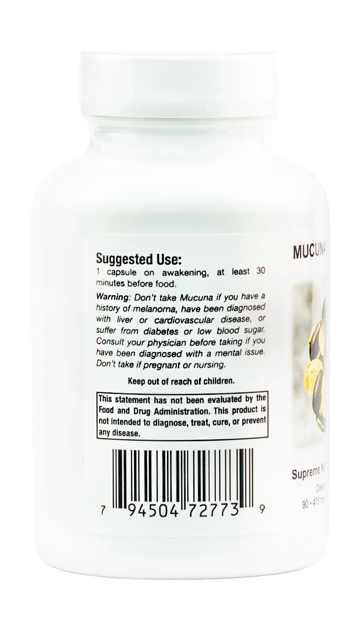 Supreme Nutrition Mucuna Supreme, 90 Pure Cowhage Vegetarian Capsules - Maple Wellness Supplements