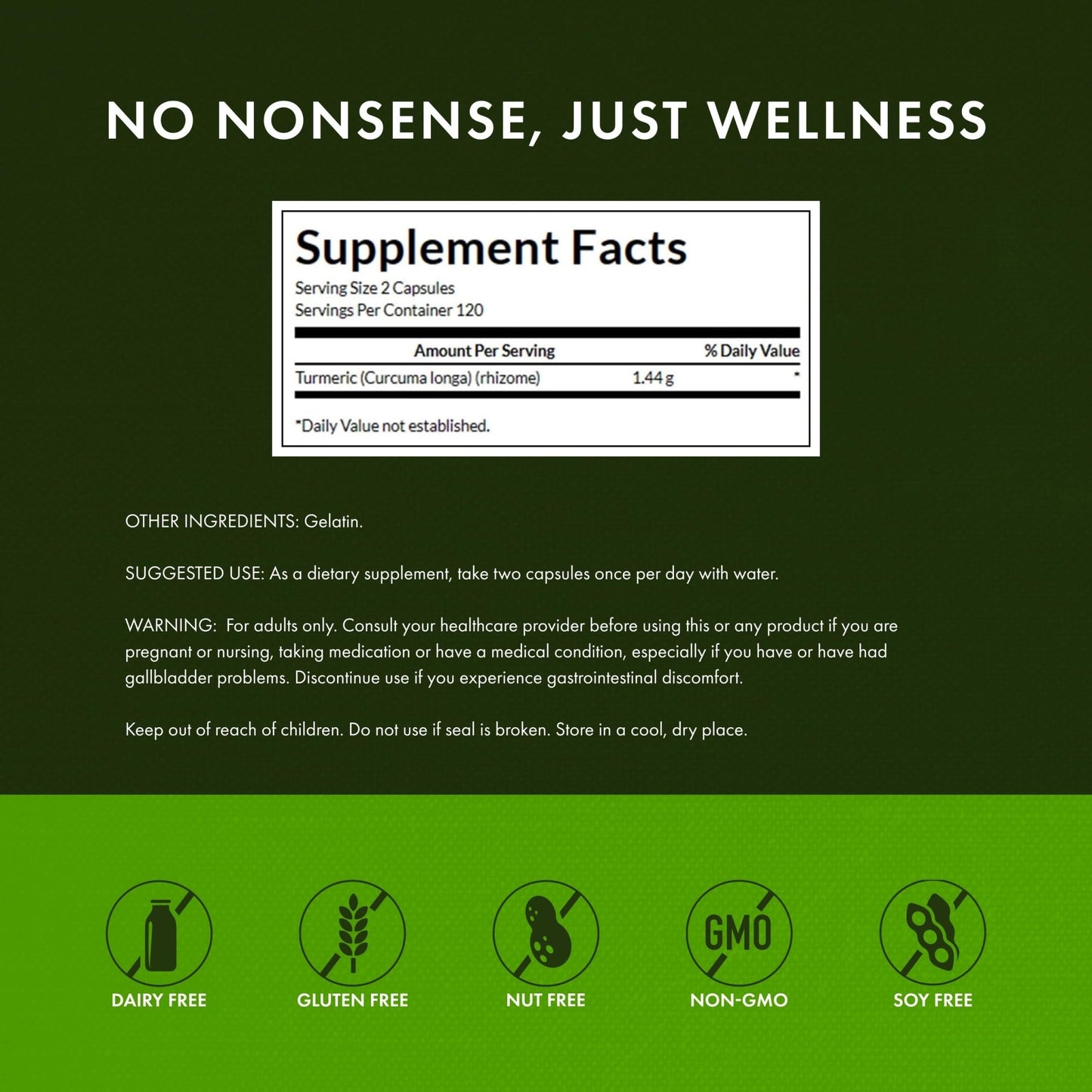 Swanson Full Spectrum Turmeric Curcumin Joint, Liver, and Digestive Support Supplement for Active Adults - Non-GMO - Maple Wellness Supplements