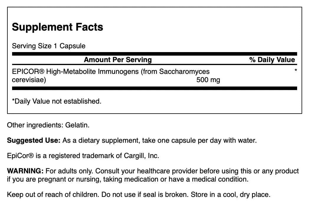 Swanson Postbiotic Immune Formula Featuring Epicor 500 mg 60 Caps - Maple Wellness Supplements