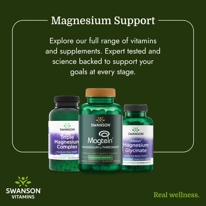 Swanson Triple Magnesium Complex - 100 Capsules, 400mg Each - Maple Wellness Supplements