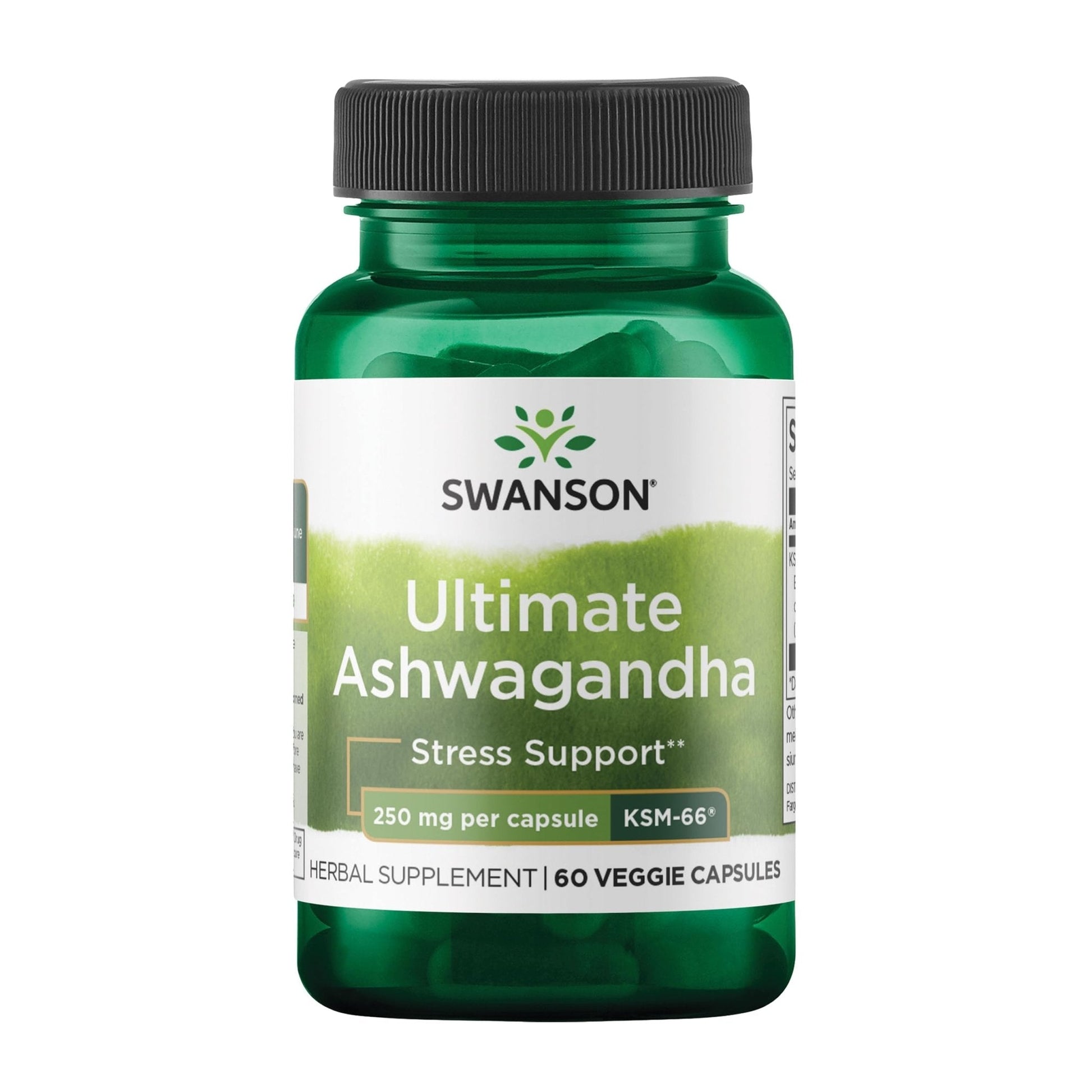 Swanson Ultimate Ashwagandha KSM-66 - Herbal Supplement Supporting Healthy Stress Levels & Relaxation - Natural Formula to Promote a Calm & Relaxed Mindset - (60 Veggie Capsules, 250mg Each) - Maple Wellness Supplements