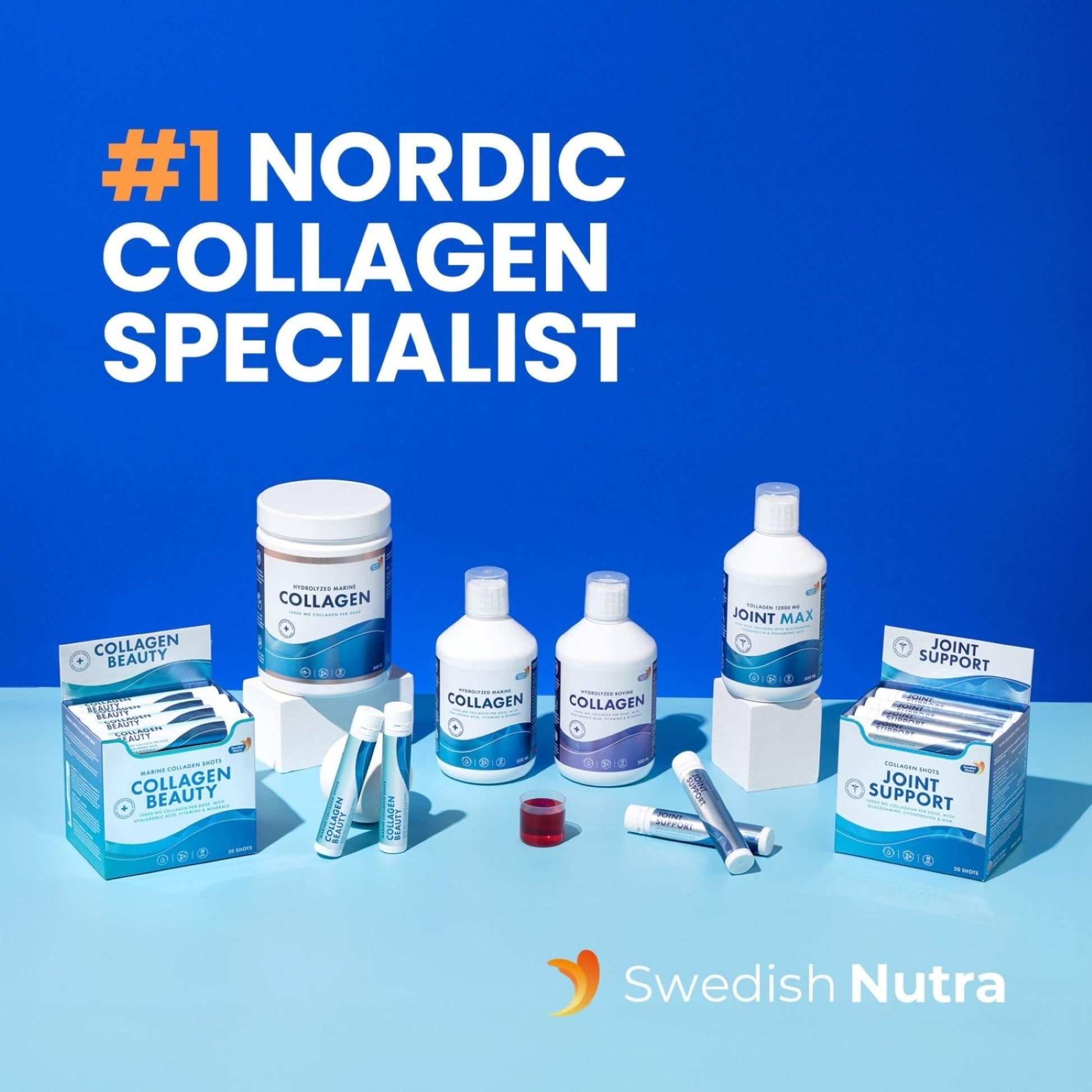 Swedish Nutra 10,000 mg Hydrolysed Marine Collagen Powder Supplement - 30 Day Supply| Type 1 & 3 Collagen, Pure Peptides for Healthy Hair, Skin, Nails, Joints I Unflavored | 100% Natural | Sugar-Free - Maple Wellness Supplements