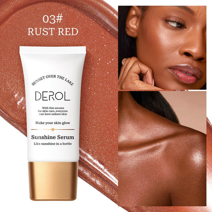 SWETIYOU Bronzing Drops, Lightweight and Non-greasy Liquid Bronzer for Face & Body, Instant Sunshine Glow Serum for Flawless Skin & Radiant Finish (RUST RED) - Maple Wellness Supplements