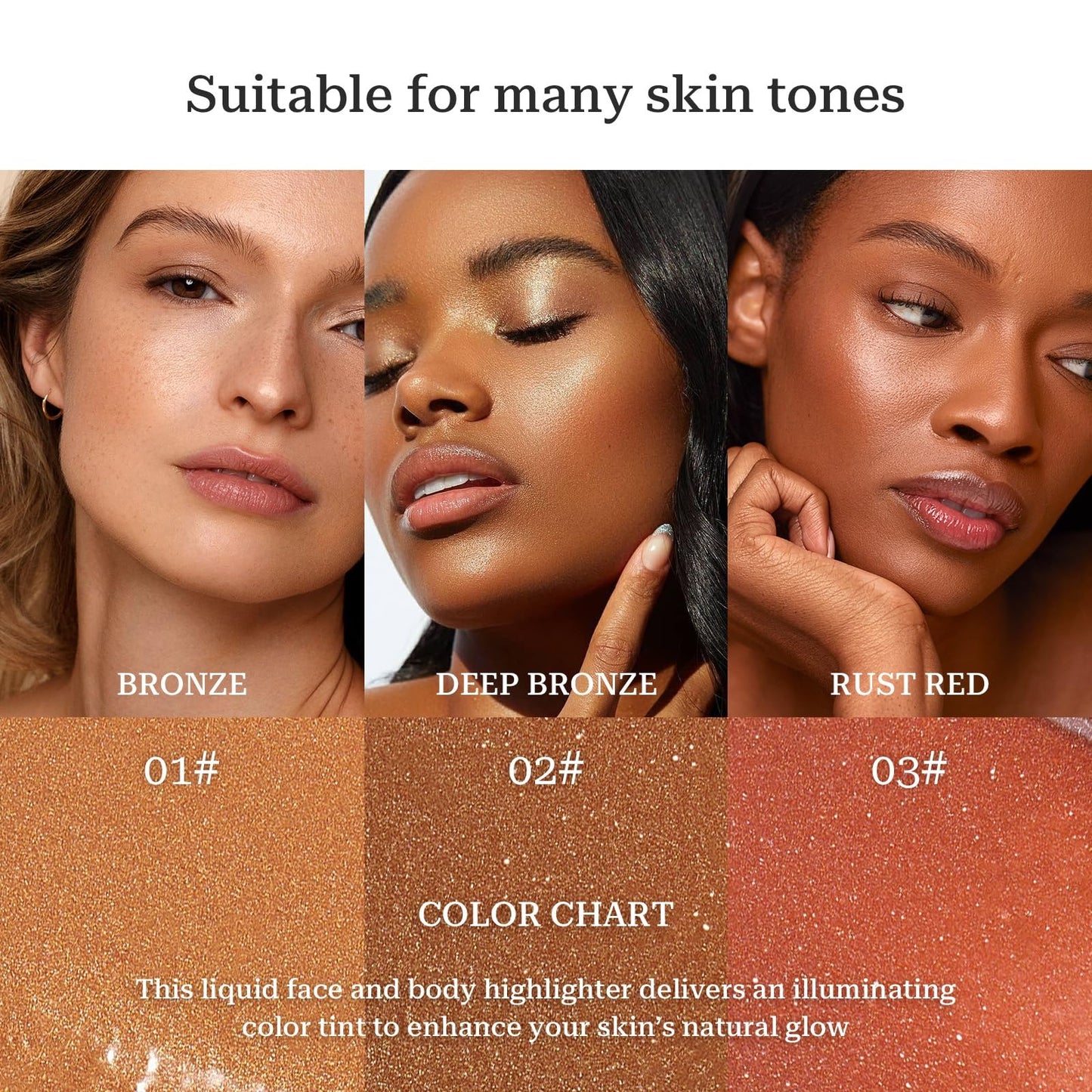 SWETIYOU Bronzing Drops, Lightweight and Non-greasy Liquid Bronzer for Face & Body, Instant Sunshine Glow Serum for Flawless Skin & Radiant Finish (RUST RED) - Maple Wellness Supplements