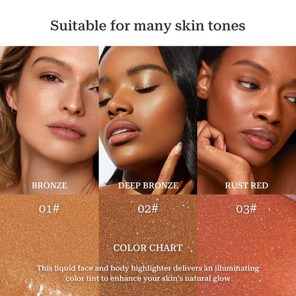 SWETIYOU Bronzing Drops, Lightweight and Non-greasy Liquid Bronzer for Face & Body, Instant Sunshine Glow Serum for Flawless Skin & Radiant Finish (RUST RED) - Maple Wellness Supplements