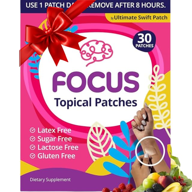 Swift Patch Focus Patch for Adults (30 Day Supply) + Proprietary Blend (Men and Women) - Help Kids and Adults Focus with Patches 22 Ingredients with Proprietary Formula - Maple Wellness Supplements