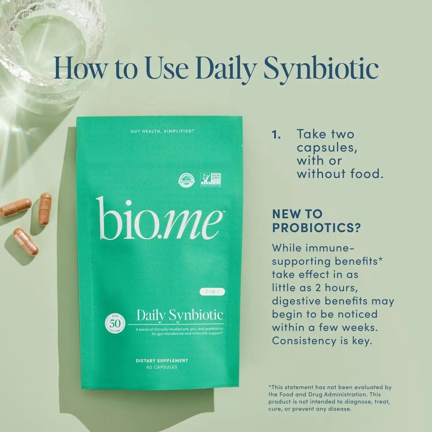 Synbiotic 3-in-1 Prebiotics, Probiotics & Postbiotics for Digestive Health, Gut Health, Immune Support & Bloating Relief for Men & Women - 50 Billion CFU Per Serving - Vegan, 60 Capsules (30 Servings) - Maple Wellness Supplements