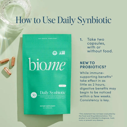 Synbiotic 3-in-1 Prebiotics, Probiotics & Postbiotics for Digestive Health, Gut Health, Immune Support & Bloating Relief for Men & Women - 50 Billion CFU Per Serving - Vegan, 60 Capsules (30 Servings) - Maple Wellness Supplements