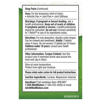 T-Relief Arthritis Arnica +12 Pain Relieving Natural Medicines Help Reduce Soreness Stiffness Aches & Pains in Joints Naturally - 100 Tablets (2 Pack) - Maple Wellness Supplements