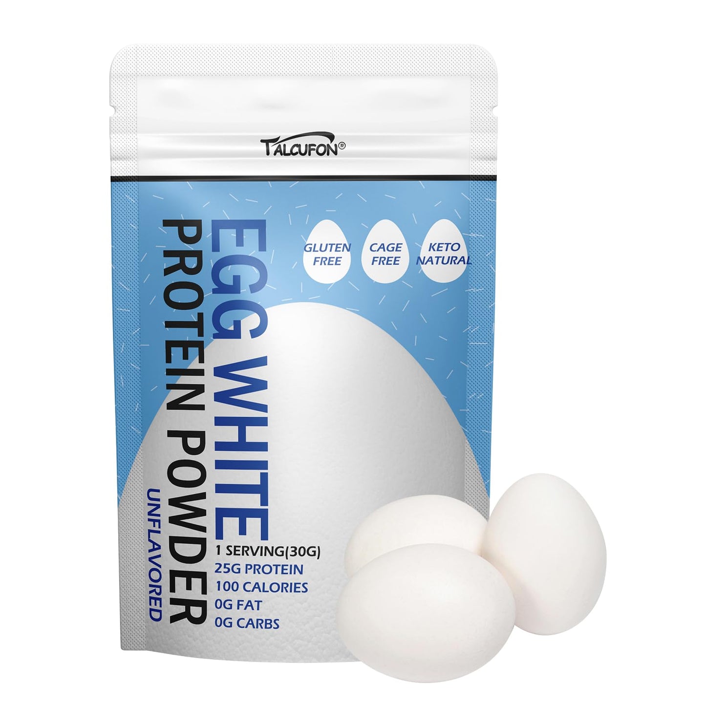 Talcufon Egg White Protein Powder 8 Oz Pasteurized No Additives, High Protein, Gluten-Free Ideal for Baking and Cooking, Unflavored 227G - Maple Wellness Supplements
