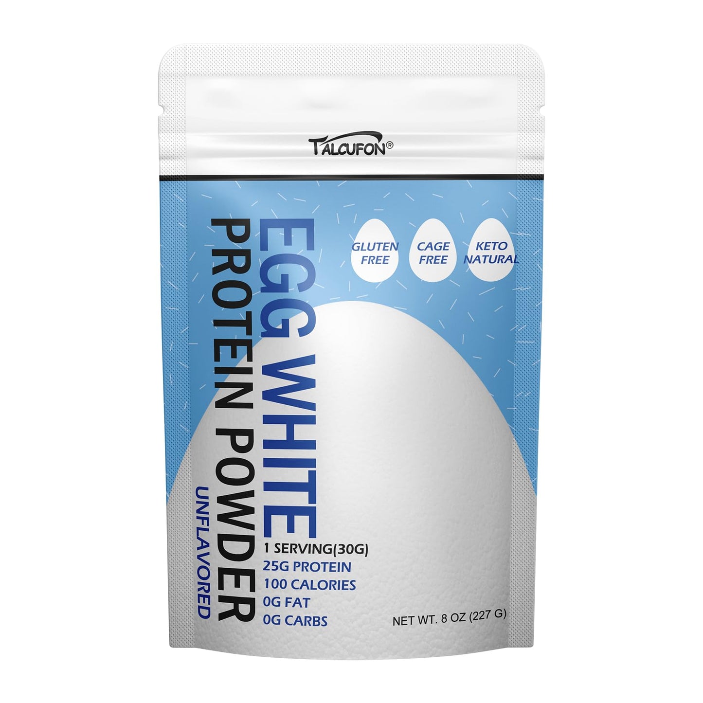 Talcufon Egg White Protein Powder 8 Oz Pasteurized No Additives, High Protein, Gluten-Free Ideal for Baking and Cooking, Unflavored 227G - Maple Wellness Supplements