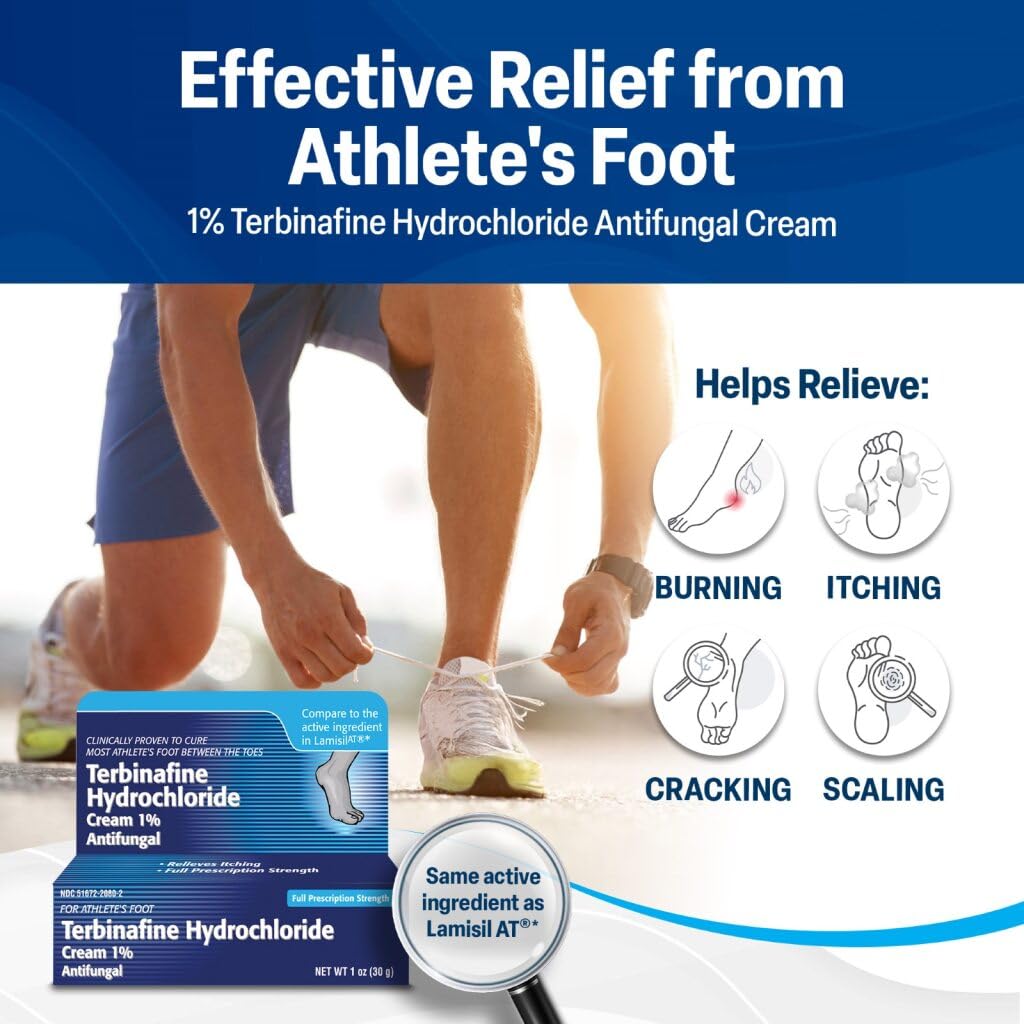 TARO Terbinafine Hydrochloride antifungal Cream 1% - Athletes Foot Cream Extra Strength - Maple Wellness Supplements